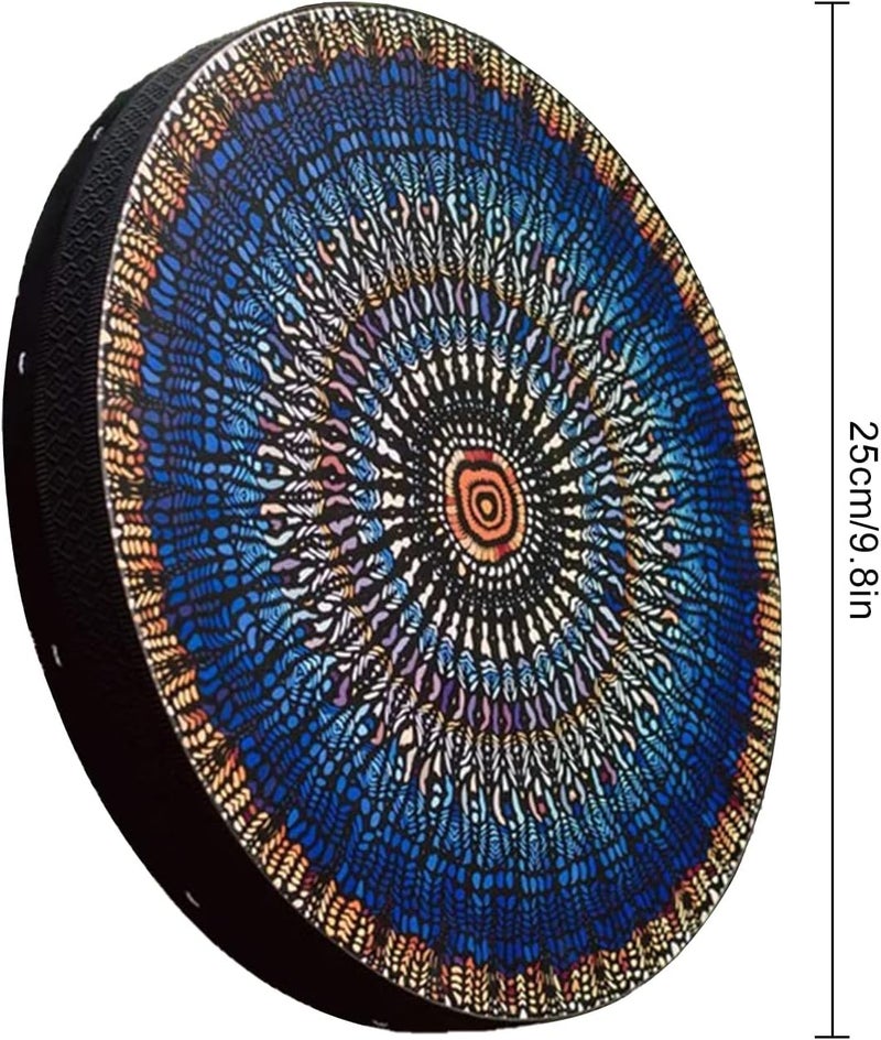 Firlar Shaman Drum, 10 Inch Hand Drum With Drum Stick, Alchemy Moon Drum For Spiritual Music, Reflection Meditation (Blue-A) - Image 5